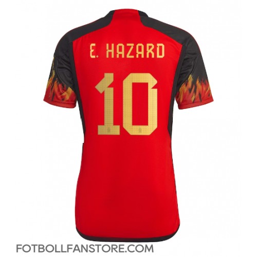 Belgien Eden Hazard #10 Hemma matchtröja VM 2022 Kortärmad Billigt